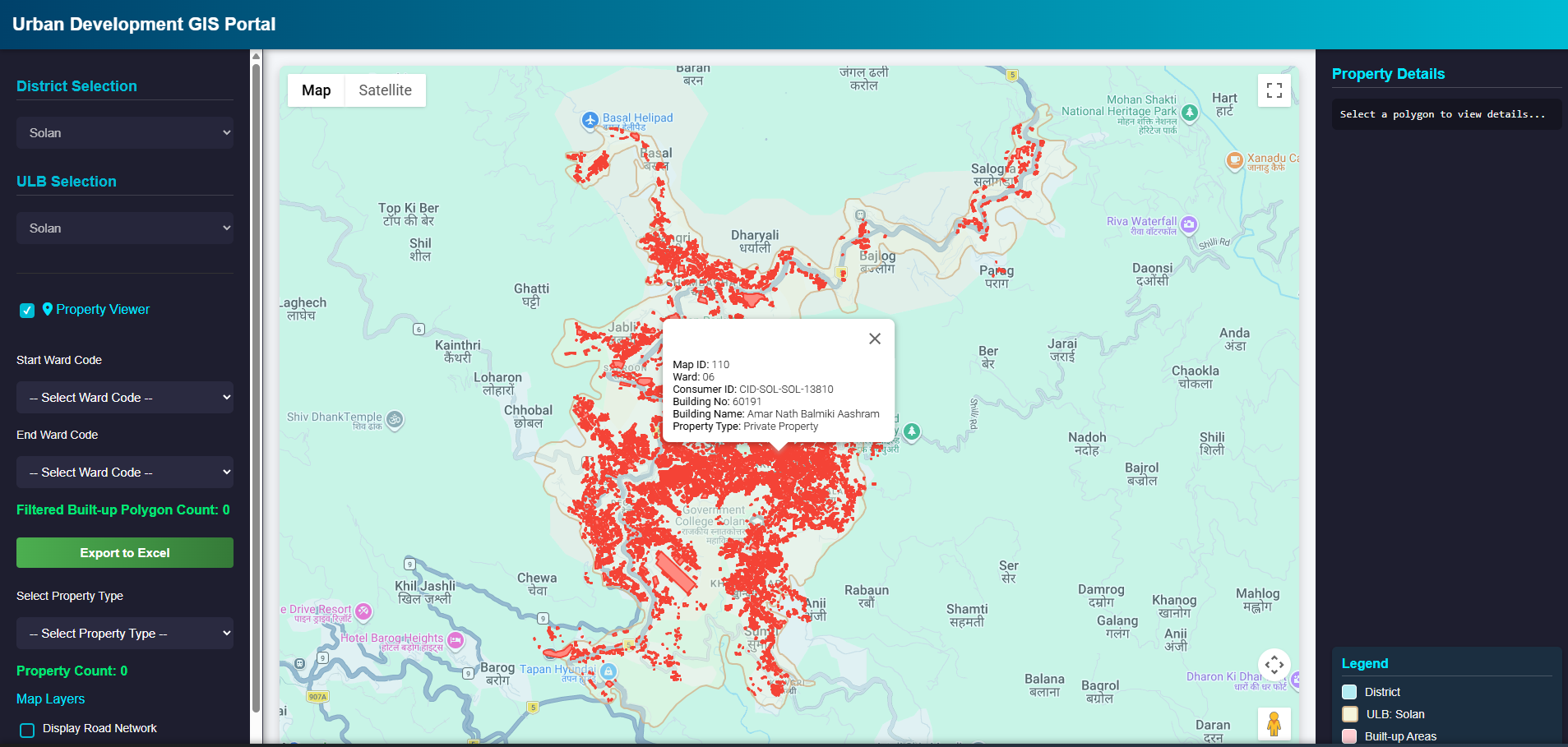 Urban Development Spatial Monitoring Portal